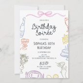 Italiaans verjaardagsfeest Soirée Kaart (Voorkant)