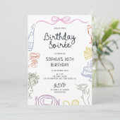 Italiaans verjaardagsfeest Soirée Kaart (Staand voorkant)