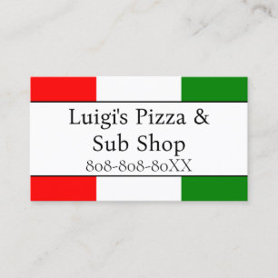 Italiaans Vlag Restaurant Visitekaartje