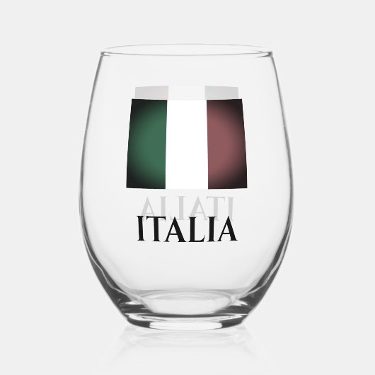 Italiaans vlaggedouane stemless wijnglas Wijnglas Zonder Voet (Achterkant)