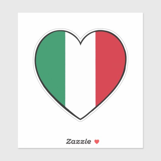 Italiaans vlaghart sticker (Vel)