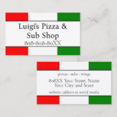 Italiaans Vlagrestaurant Visitekaartje (Voorkant / Achterkant)
