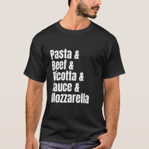 Italiaans Voedsel Lasagne Ingredientenlijst Grappi T-shirt