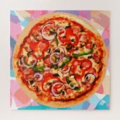 Italiaans voedsel Pizza Pie uitdagend Legpuzzel (Horizontaal)