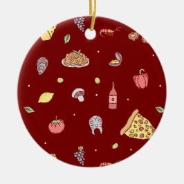 Italiaans voedselpatroon. Naadloze Italiaanse voed Keramisch Ornament