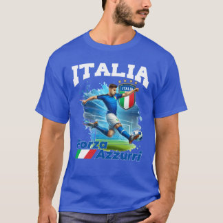 Italiaans voetbal Calcio Azzurri T-shirt