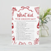 Italiaans Wat zei de bruidegom Vrijgezellenfeest s Kaart (Staand voorkant)