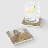 Italiaans Water-Carrier Meisje Stenen Onderzetter (Zijkant)