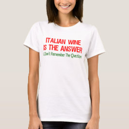 Italiaans wijnantwoord t-shirt