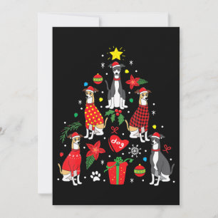 Italiaans Windhond Kerst Ornament Boom Hond Moeder Feestdagenkaart