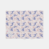 Italiaans windhound Hearts Periwinkle Pattern Name Fleece Deken (Voorkant (Horizontaal))