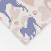 Italiaans windhound Hearts Periwinkle Pattern Name Fleece Deken (Hoek)