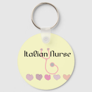 Italiaans zuster Gifts—Hearts & Stethoscoopontwe Sleutelhanger