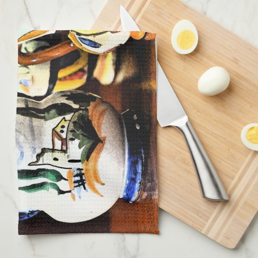 Italiaanse aardewerk theedoek (Quarter Fold)