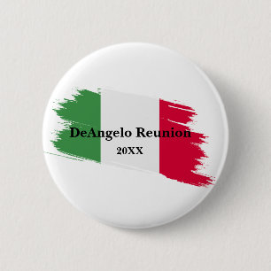 Italiaanse achternaam Custom Flag Kleuren Reunion Ronde Button 5,7 Cm