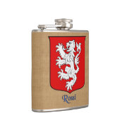 Italiaanse achternaam Rossi Heraldic Shield Heupfles (Rechts)