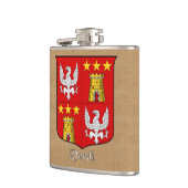 Italiaanse achternaam Verdi Heraldic Shield Heupfles (Links)