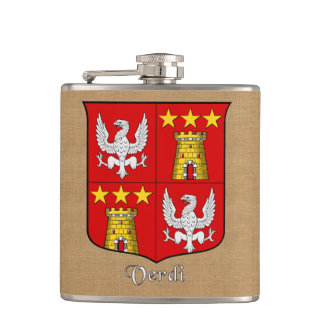 Italiaanse achternaam Verdi Heraldic Shield Heupfles