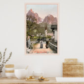  Italiaanse Alpen: Bergdorpje Poster (Keuken)