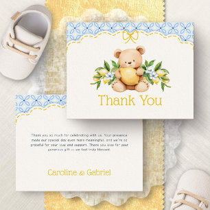 Italiaanse Amalfi Citroen Baby Shower Dank Je Bedankkaart