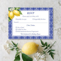 Italiaanse Amalfi Citroen Blauwe Tegel Trouw RSVP