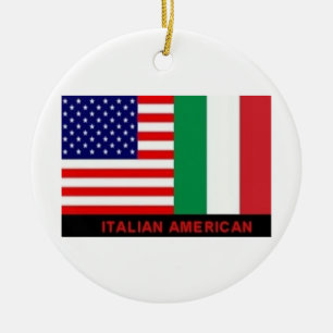 ITALIAANSE/AMERIKAANSE FLAGS CHRISTMAS ORNAMENT