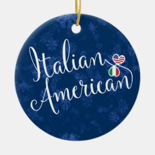 Italiaanse Amerikaanse harten vlaggen vakantie dec Keramisch Ornament