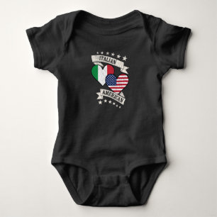 Italiaanse Amerikaanse hartvlaggen Italië Amerika Romper