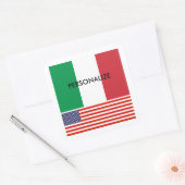 Italiaanse Amerikaanse pride vlag aangepaste drank Vierkante Sticker (Envelop)