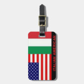 ITALIAANSE/AMERIKAANSE VLAGGENDEKKING/GOLF-LABEL BAGAGELABEL (Voorkant verticaal)