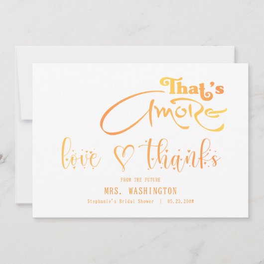 Italiaanse Aperol Cocktail Dat is Liefde Bruiloftf Bedankkaart (Voorkant)