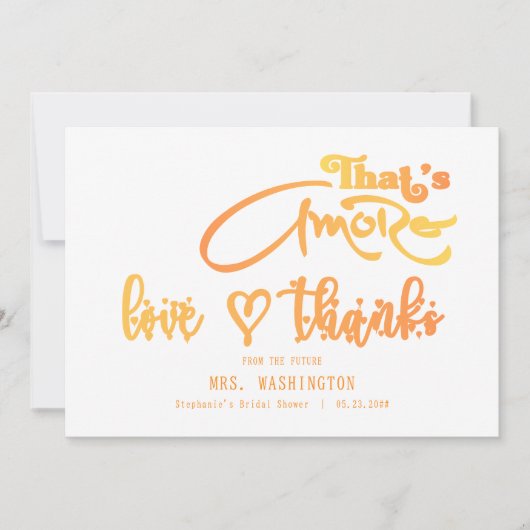 Italiaanse Aperol Cocktail Dat is Liefde Bruilofts Bedankkaart (Voorkant)