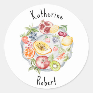 Italiaanse Aquarel Rustieke Bruiloft Ronde Sticker