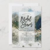 Italiaanse aquarel scène bruids douche uitnodiging (Voorkant)