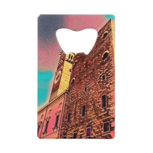 Italiaanse architectuurschilderij kredietkaart flessenopener