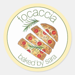 Italiaanse bakkerij Focaccia blogt op homemade Ronde Sticker