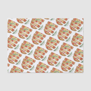 Italiaanse bakkerij Focaccia Olive Oil Bread Tomat Tissuepapier