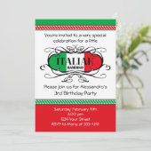 Italiaanse bambino (c) uitnodiging van de Birthday (Staand voorkant)