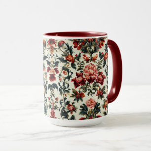 Italiaanse barok. Chique bloemen en bladeren Mok