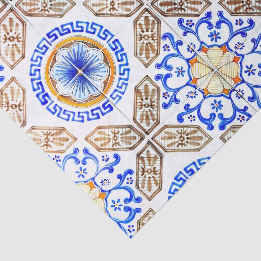 Italiaanse blauwe mozaïek tissuepapier (Detail)