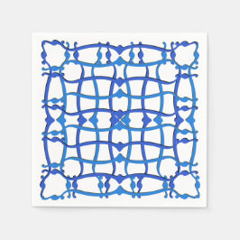 Italiaanse blauwe ornament feest villa servet