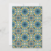 Italiaanse Blauwe Tegels Lemon Baptism Uitnodiging (Achterkant)