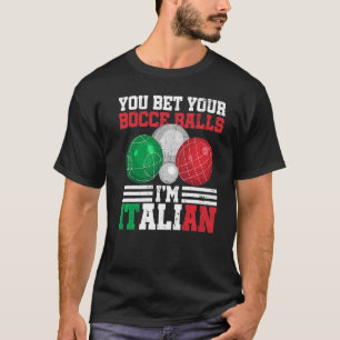 Italiaanse Boccia voor een Italiaanse Bocce Ball L T-shirt