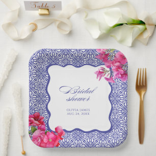 Italiaanse bougainvillea bruidsfeest papieren bordje