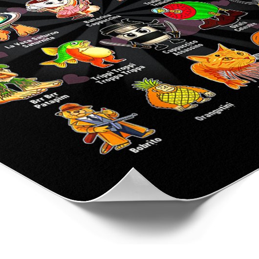 Italiaanse Brain Rot Italiaanse Brainrot Grappige Poster (Hoek)