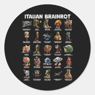 Italiaanse Brain Rot Italiaanse Hersenrot Grappige Ronde Sticker