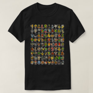 Italiaanse Brainrot 90 Meme karakters T-shirt