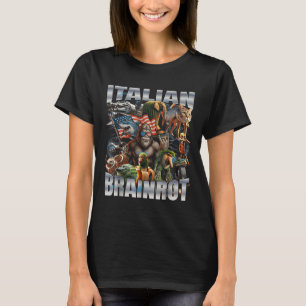 Italiaanse Brainrot Grote Meme 4 juli Vlag Voet T-shirt