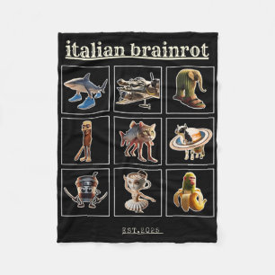 Italiaanse Brainrot-personages Meme Gen Z Funny Hu Fleece Deken