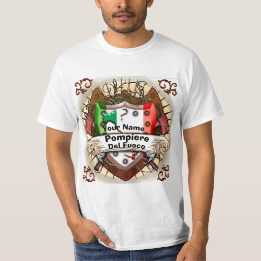 Italiaanse brandweerman t-shirt (Voorkant)